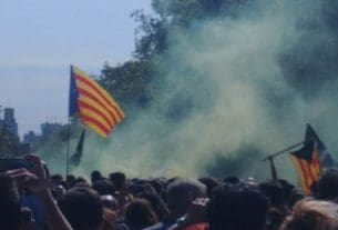 Demonstrācija Barselonā 2018. gada 1. oktobrī