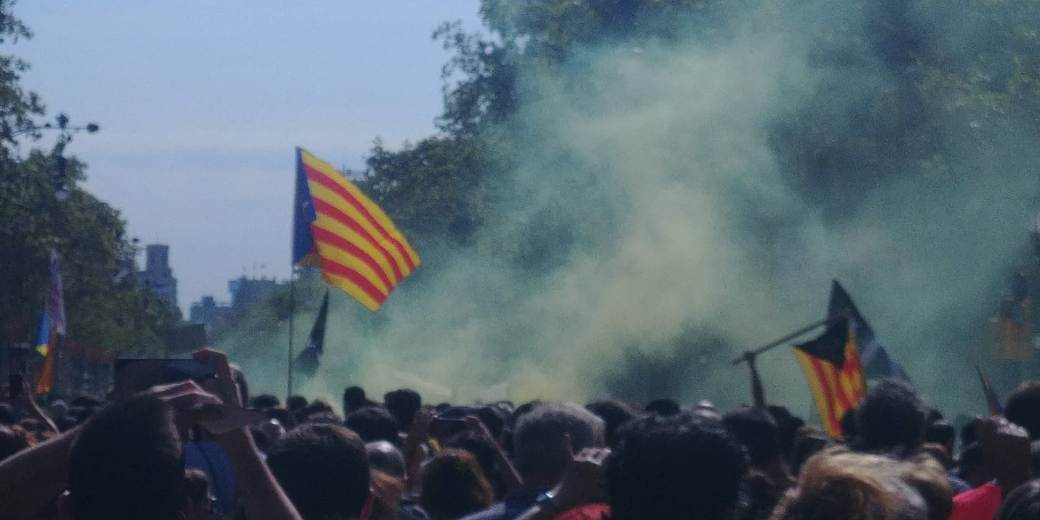 Demonstrācija Barselonā 2018. gada 1. oktobrī